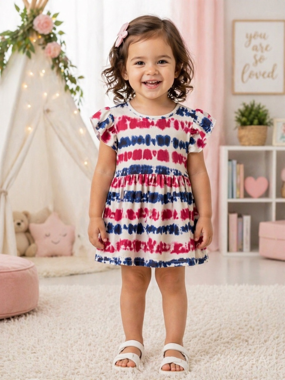 Toddler Patriotic Tie Dye Dress